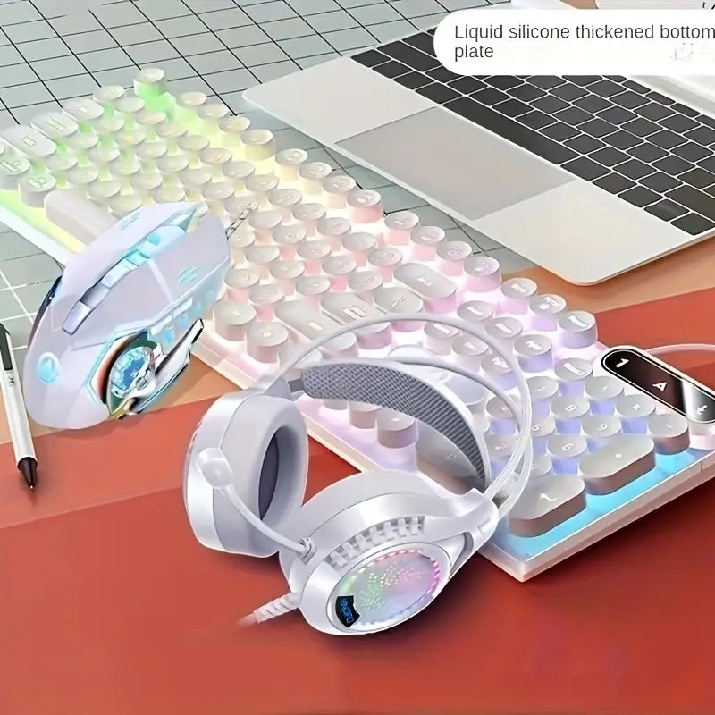 NNETM Ultimate Gaming and Office Keyboard and Mouse Set with Mechanical Touch and Headset - Wired-1