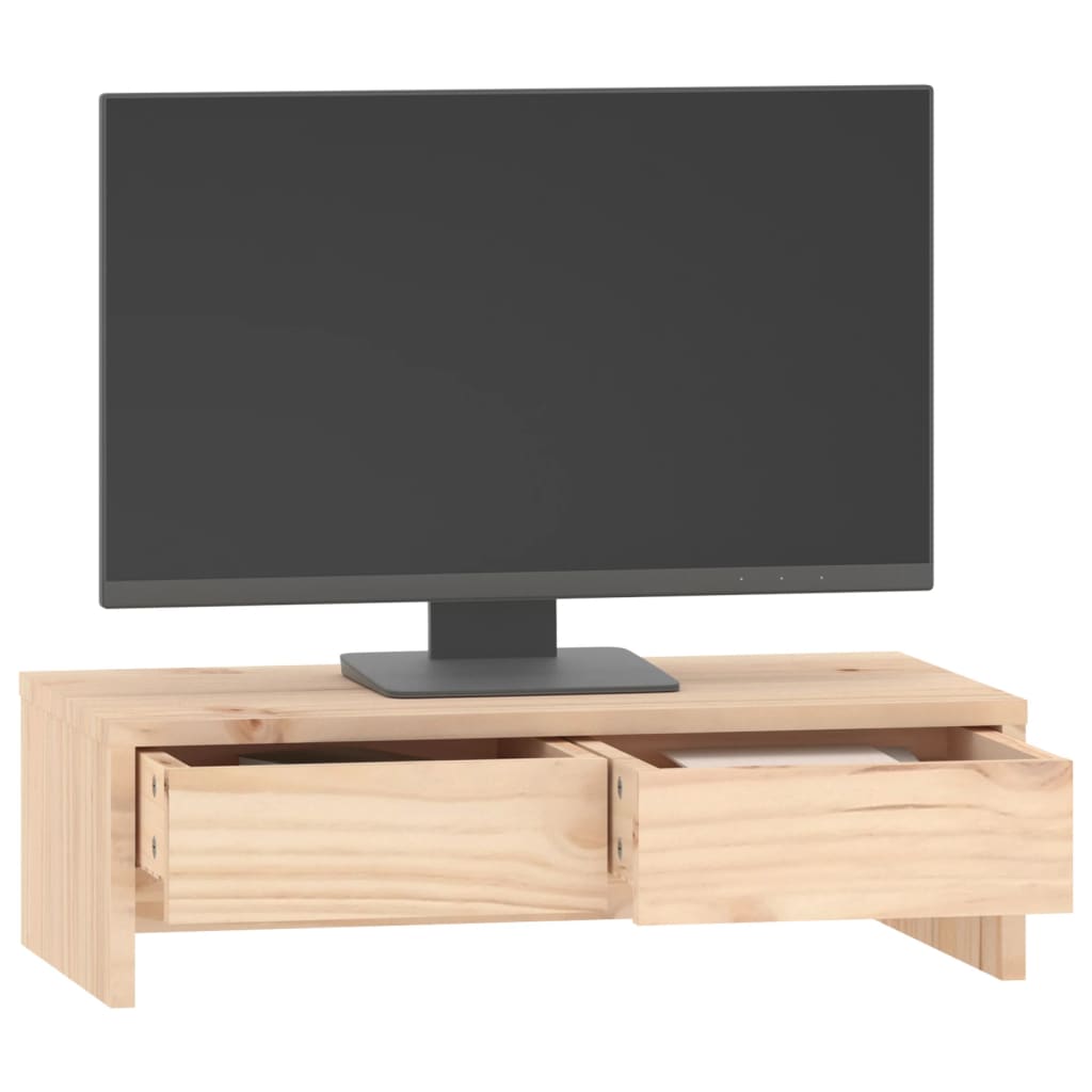 NNEVL Monitor Stand 50x27x15 cm Solid Wood Pine-3