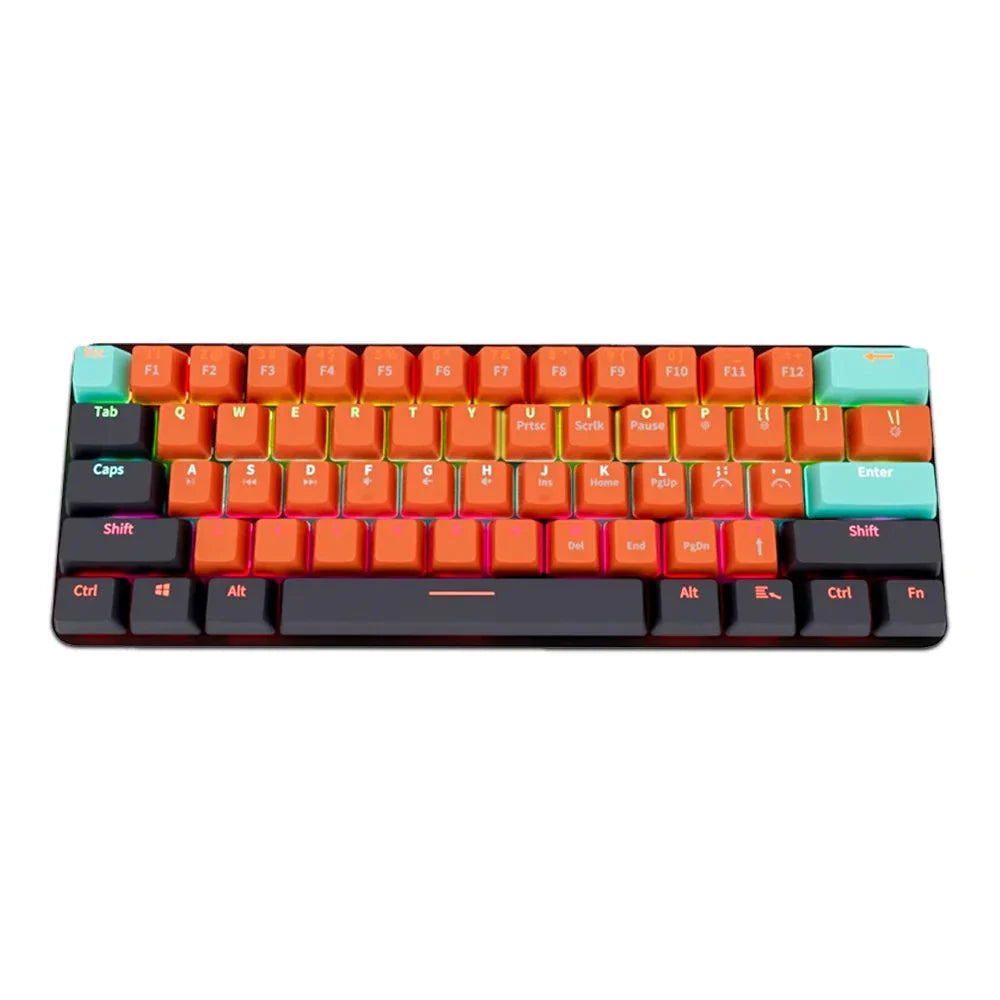 NNEOBA USB Mini Mechanical Gaming Keyboard 61 Key Red Switch-0