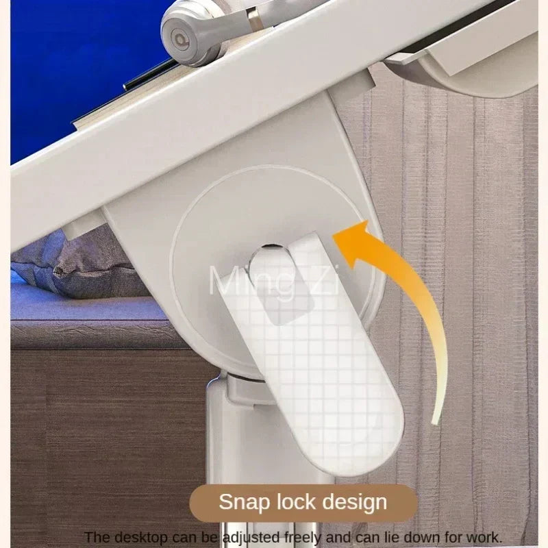 Foldable Laptop Desk with Adjustable Height and Radiator - Grey-2