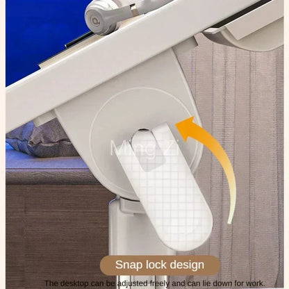 Foldable Laptop Desk with Adjustable Height and Radiator - Grey-2