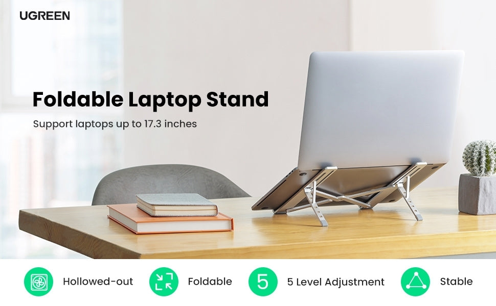 NNEDSZ 40289 Foldable Laptop Stand (Silver)-3