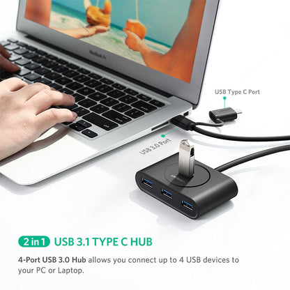 NNEDSZ USB 3.0 Hub With Type C port Black 1M (40850)-3