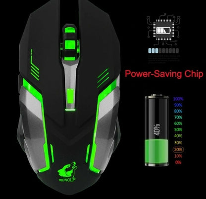 Ninja Dragon Stealth 7 Wireless LED Gaming Mouse (Silent Click Pro Edition)